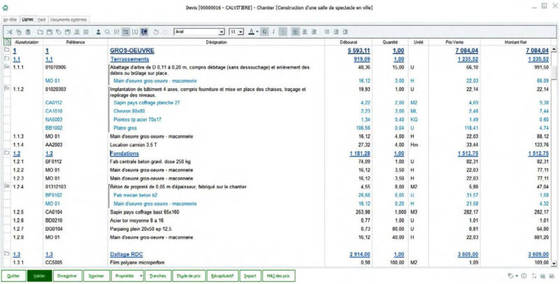 Sage Batigest Connect étude chiffrage devis